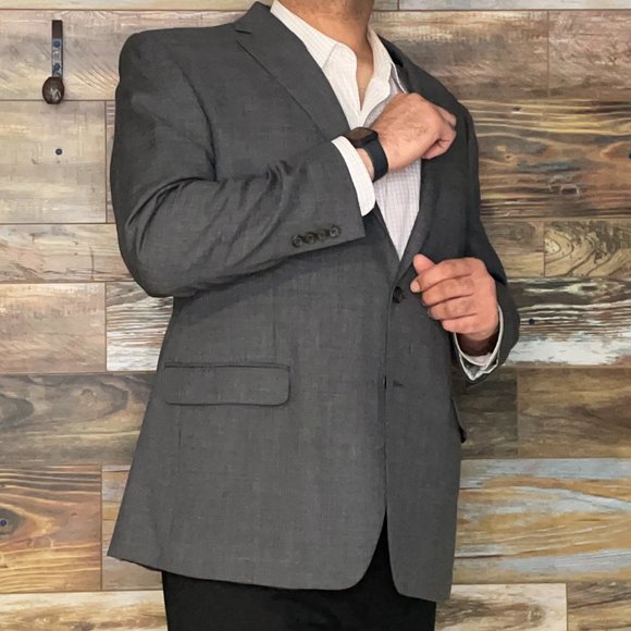 Ralph Lauren 100% Wool Gray Geometric Blazer Sport Jacket Size 48R - Picture 4 of 11